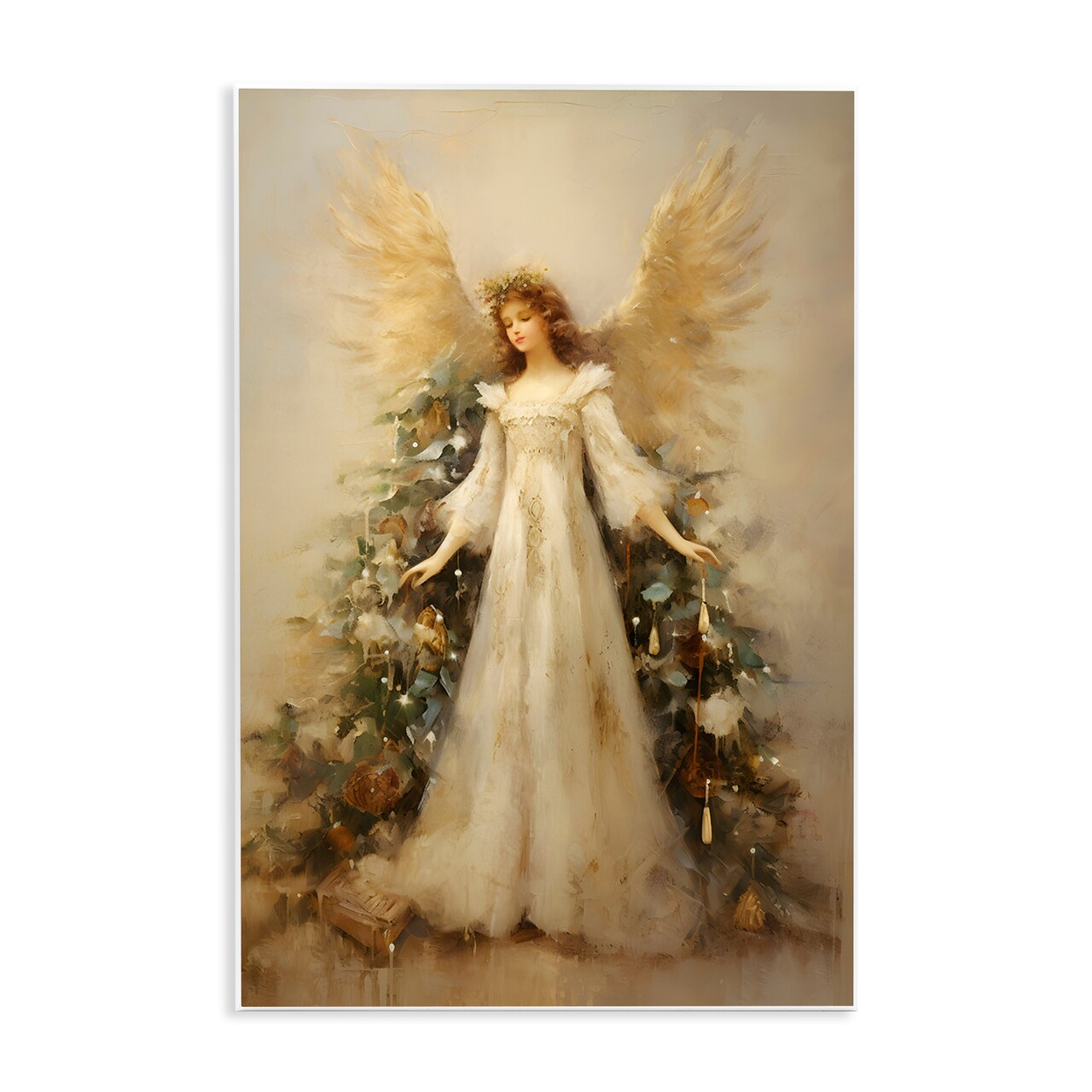 Stupell Industries Ethereal Holiday Angel Wall Plaque, design by Petal Prints Design